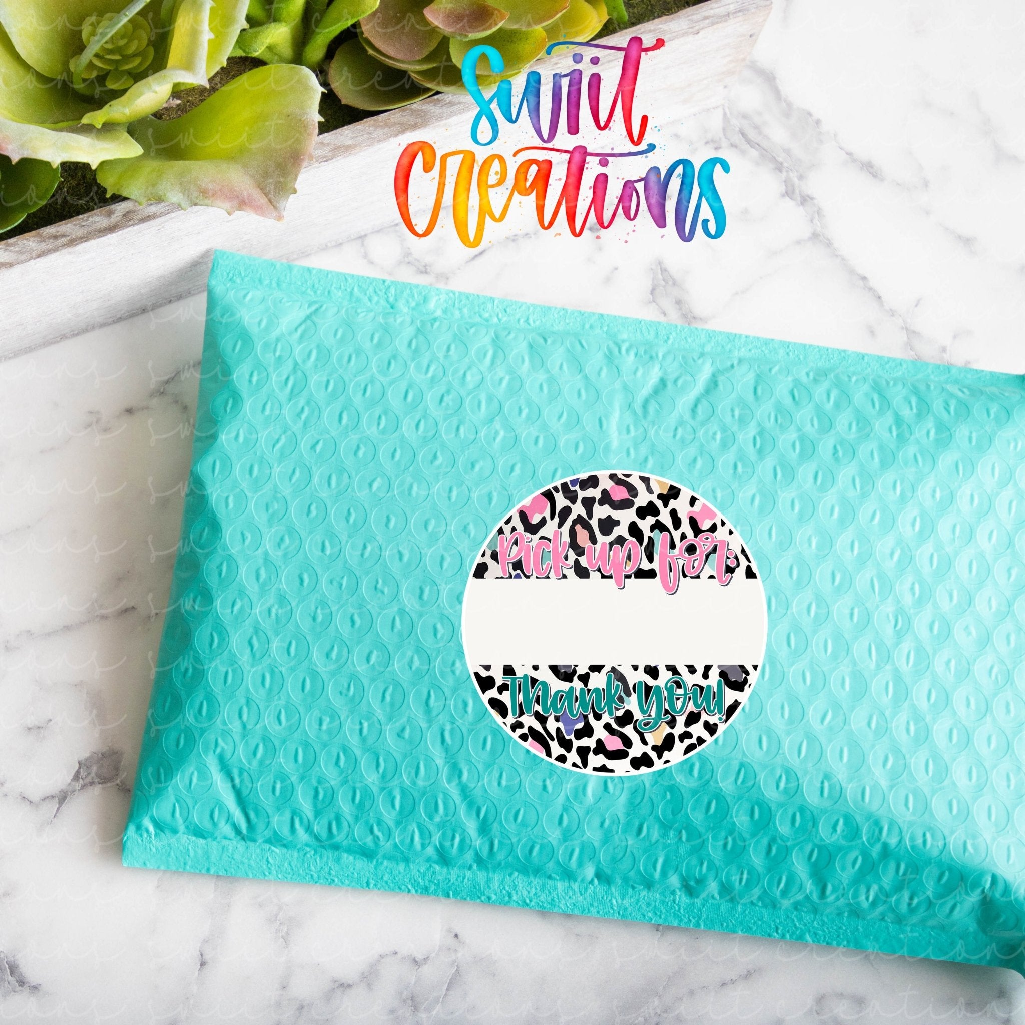Pick Up For Thank You Sticker |Custom Order Packaging Sticker | SB70 - Swiit Creations