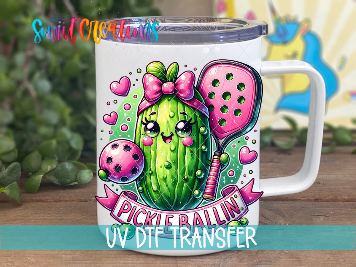 Pickle Ballin’ UV DTF Decal | Cute Pickleball Sports Wrap | UV1535 - Swiit Creations
