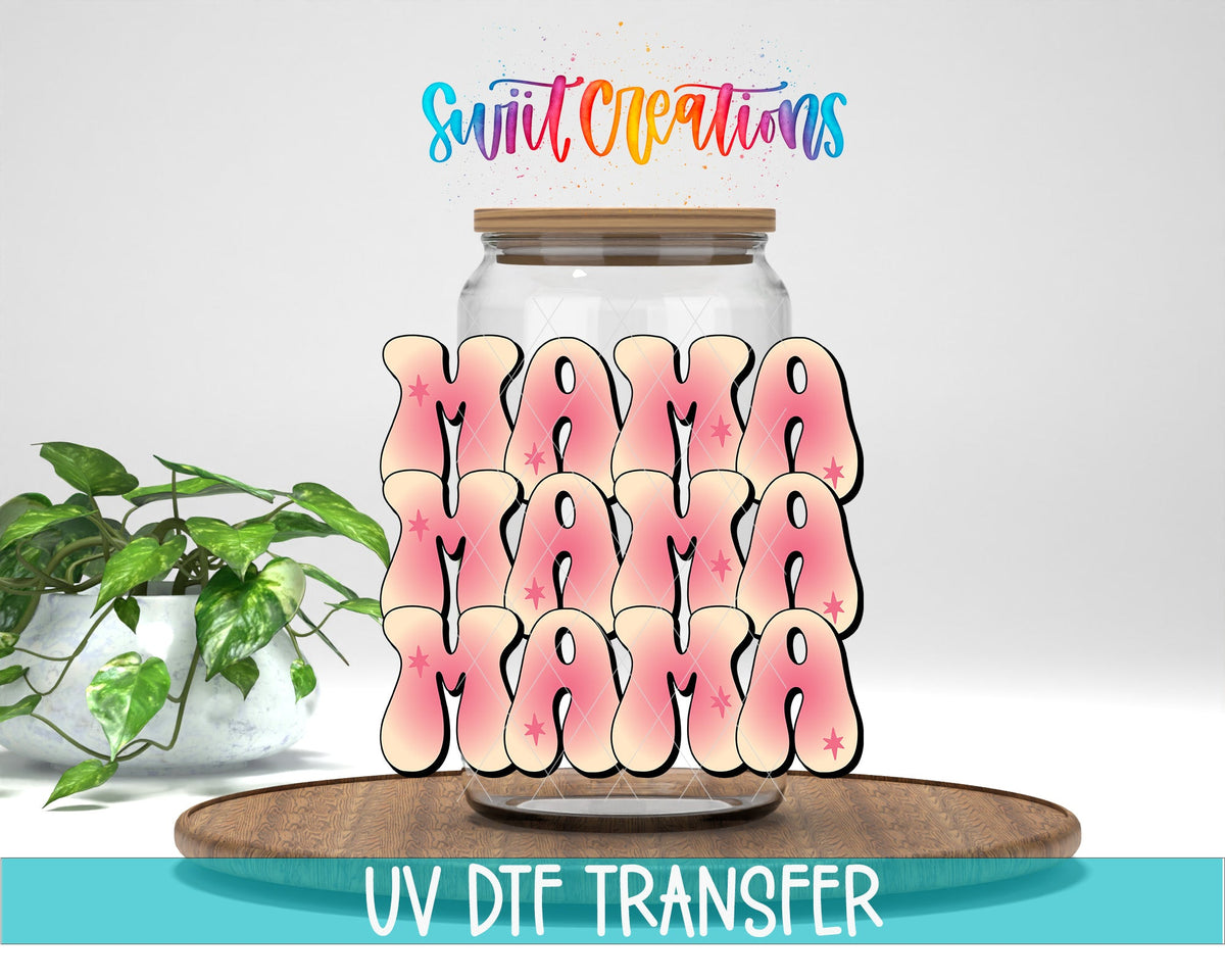Pink Mama Retro Pink UV DTF Cup Decal | UV891 - Swiit Creations