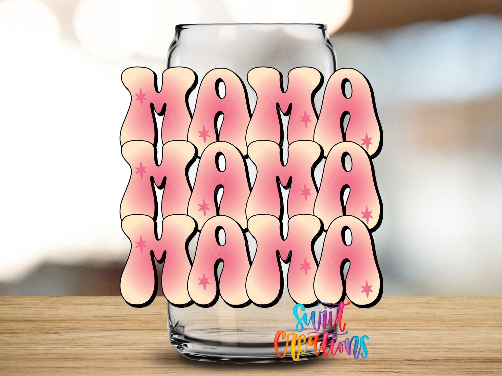 Pink Mama Retro Pink UV DTF Cup Decal | UV891 - Swiit Creations