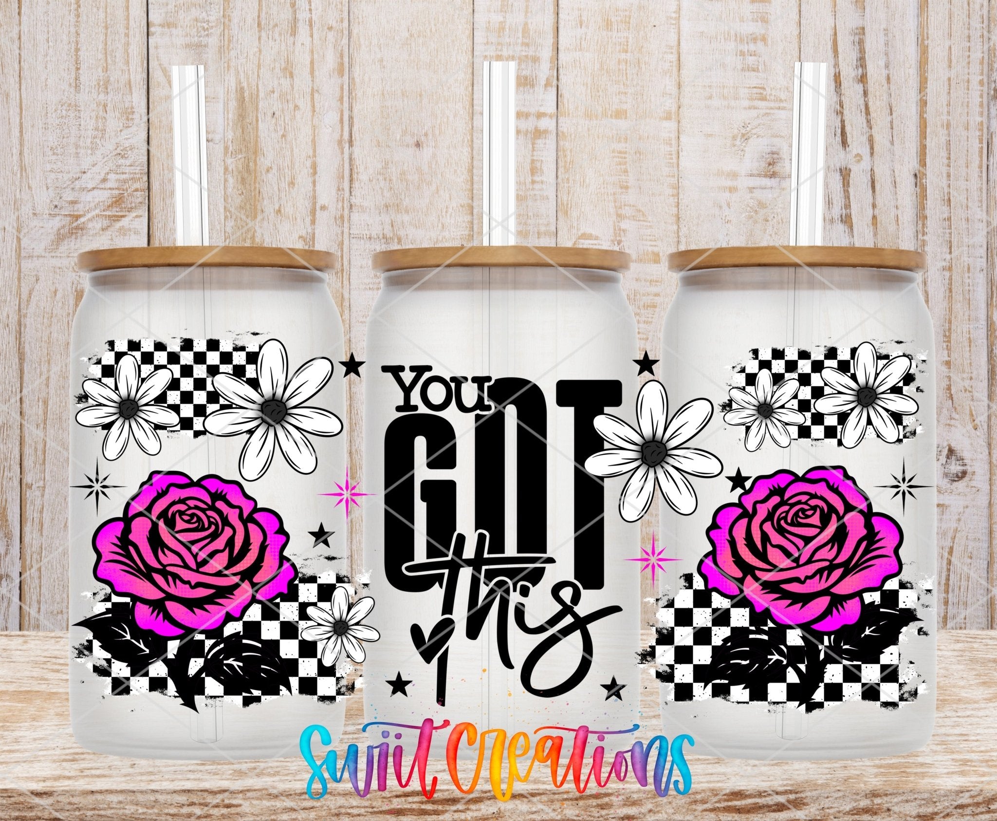 Pink Rose Motavational You Got This UV DTF Transfer Tumbler Wrap | DTF329 - Swiit Creations