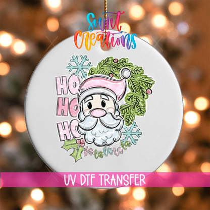 Pink Santa UV DTF Ornament Transfer | O-1734 - Swiit Creations
