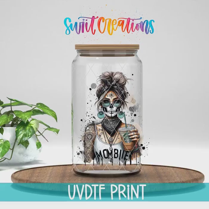 Video of the Mombie UV DTF transfer