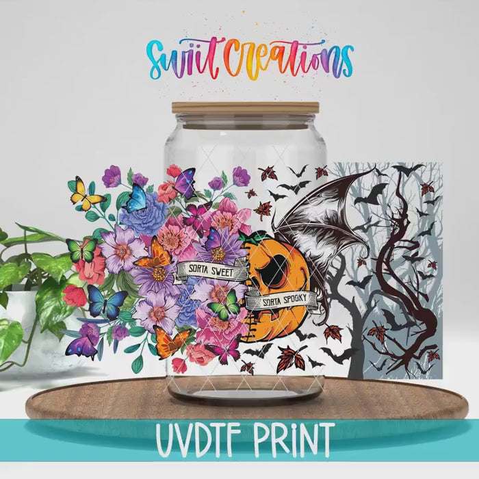 Video of the Sorta Sweet Sorta Spooky UV DTF full wrap