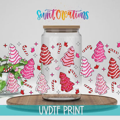 Video of the Pink Christmas Tree Cakes UV DTF full wrap