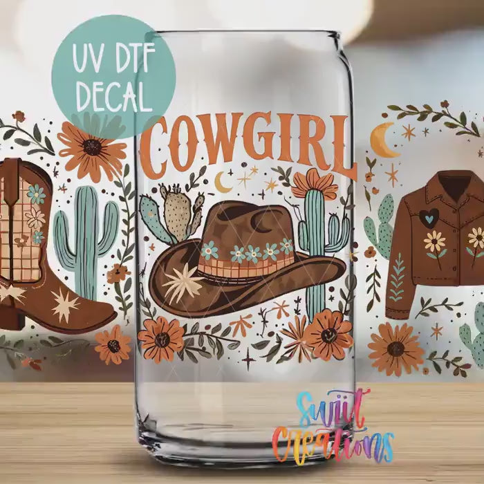 Video of the Cowgirl UV DTF full wrap
