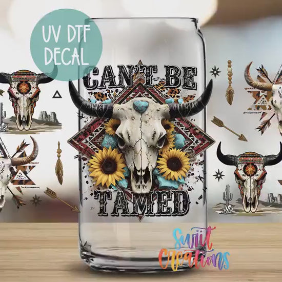 Video of the Can't Be Tamed UV DTF full wrap