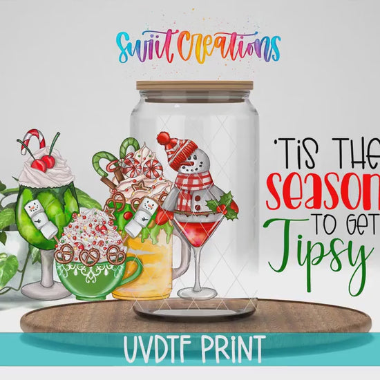 Video of the Tis the Season to Get Tipsy UV DTF full wrap