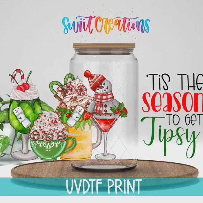 Video of the Tis the Season to Get Tipsy UV DTF full wrap