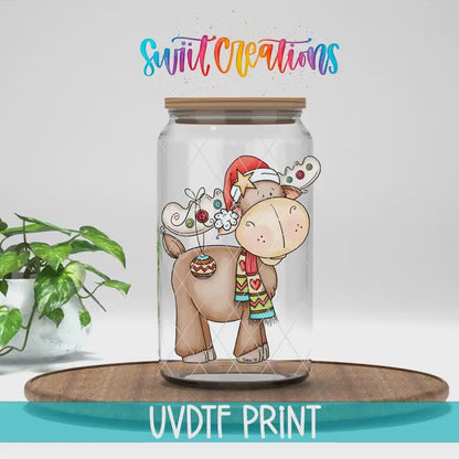 Video of the Christmas Moose UV DTF transfer