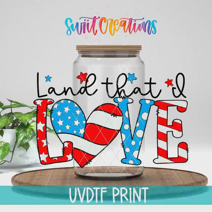 Video of the Land That I Love UV DTF transfer