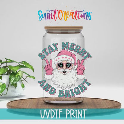 Video of the Stay Merry and Bright UV DTF transfer