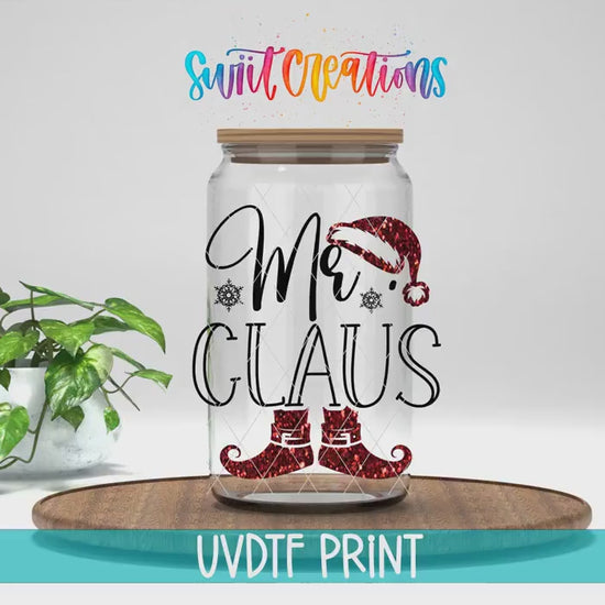 Video of the Mr. Claus UV DTF transfer