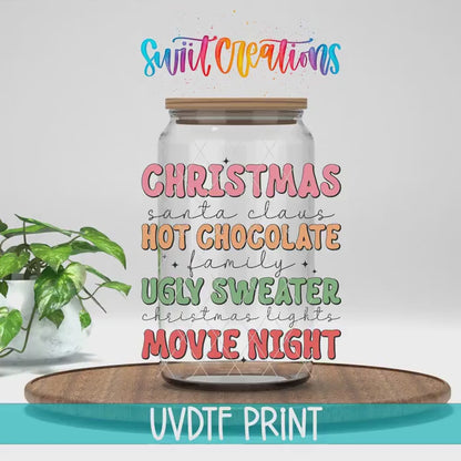 Video of the Christmas Hot Chocolate UV DTF transfer