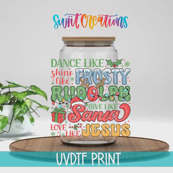 Video of the Dance Like Frosty UV DTF transfer