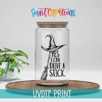 Video of the Yes I Can Drive a Stick UV DTF transfer