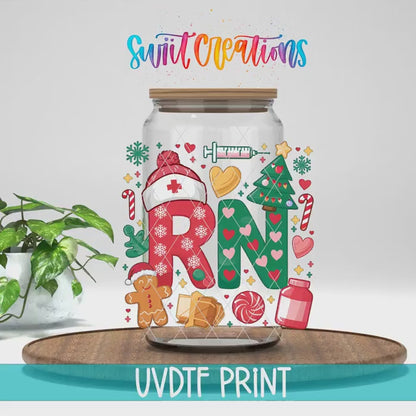 Video of the RN Christmas Nurse UV DTF transfer