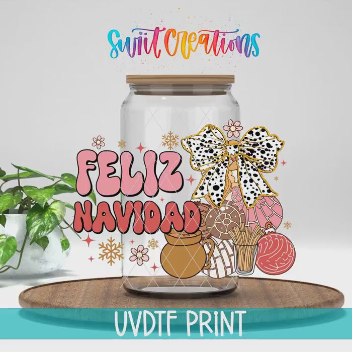 Video of the Feliz Navidad UV DTF transfer