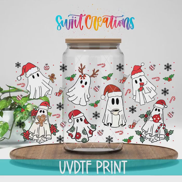 Video of the Christmas Ghosts UV DTF full wrap
