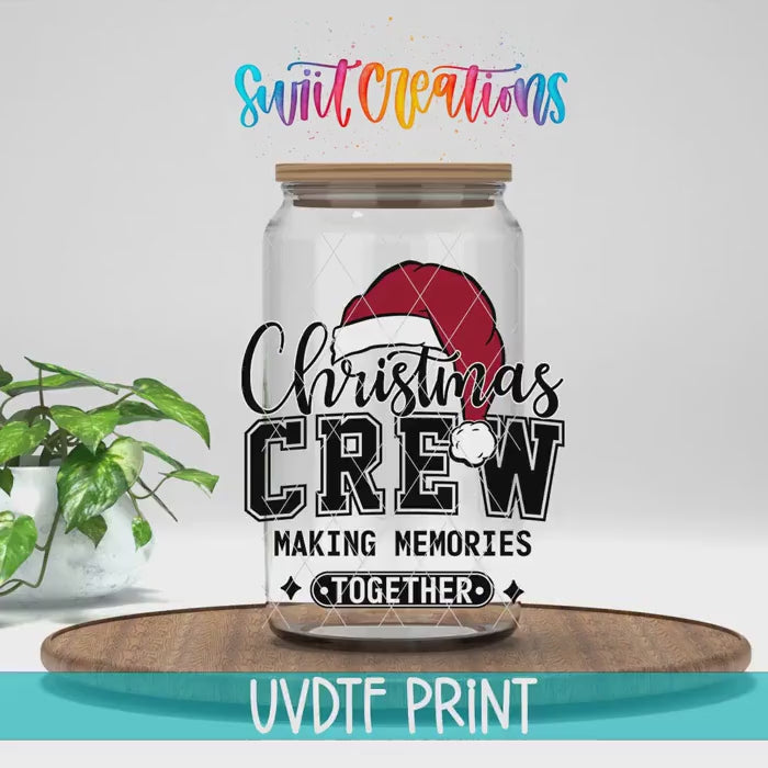 Video of the Christmas Crew UV DTF transfer