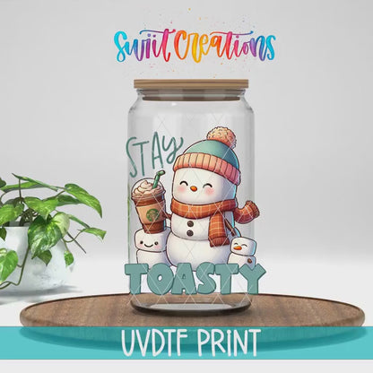 Video of the Stay Toasty UV DTF transfer