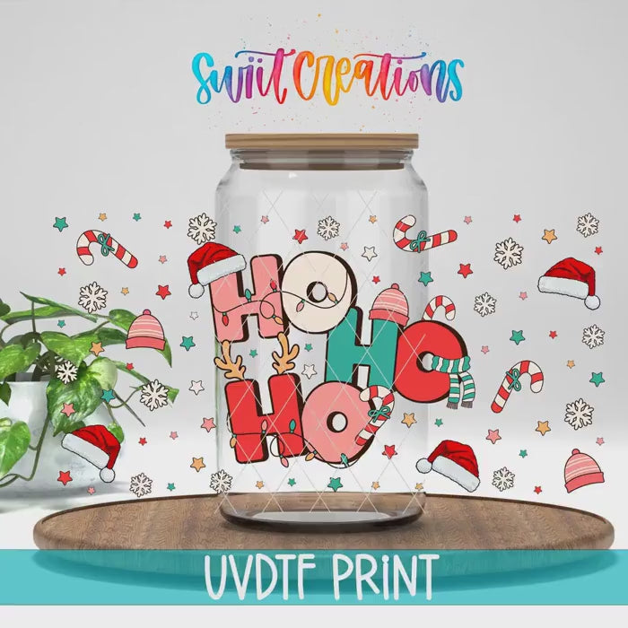 Video of the Ho Ho Ho Santa Hats UV DTF full wrap