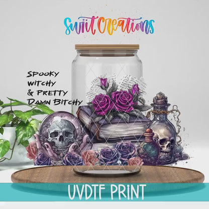 Video of the Spooky Witchy and Pretty Damn B*tchy UV DTF full wrap