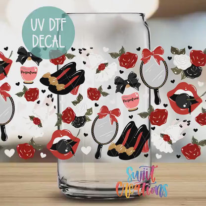 Video of the Red Lips and Roses UV DTF full wrap