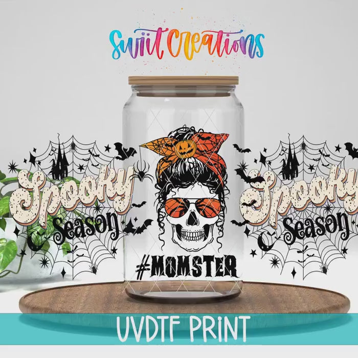 Video of the Spooky Season Momster UV DTF full wrap