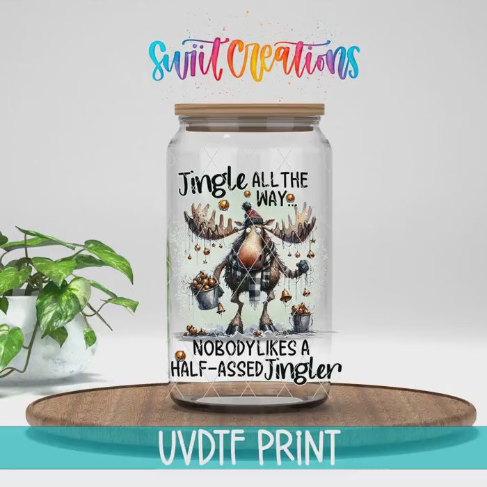 Video of the Jingle All the Way UV DTF transfer