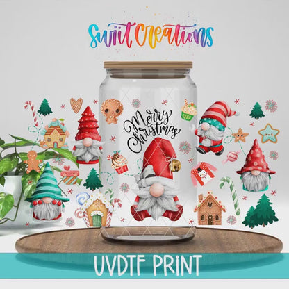 Video of the Merry Christmas Gnomes UV DTF full wrap