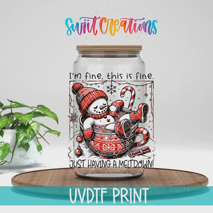 Video of the I'm Fine Just Having a Meltdown UV DTF transfer