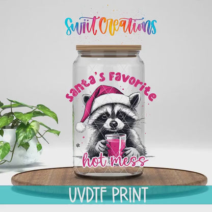 Video of the Santa's Favorite Hot Mess UV DTF transfer