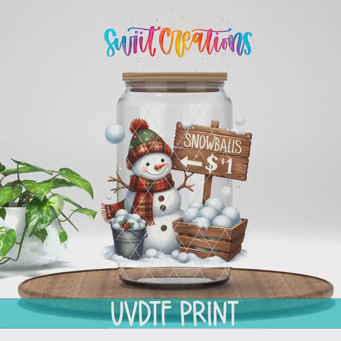 Video of the Snowballs $1 UV DTF transfer