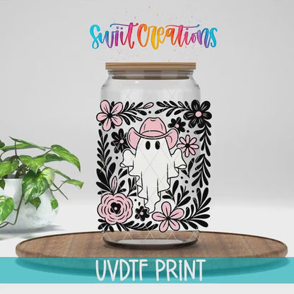 Video of the Pink Cowboy Ghost UV DTF transfer