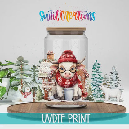 Video of the Christmas Highland Cow UV DTF full wrap