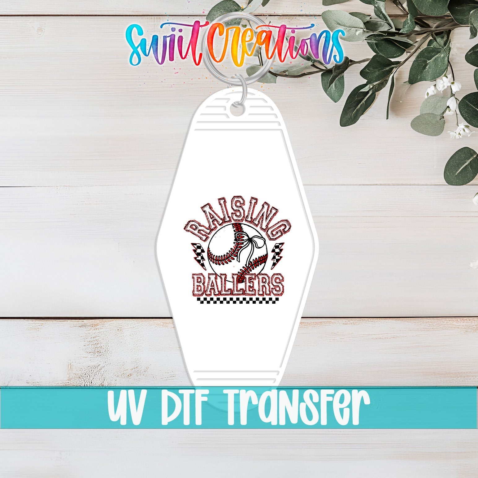Raising Ballers Baseball Sports Motel Keychain UV DTF Transfer | MK1994 - Swiit Creations