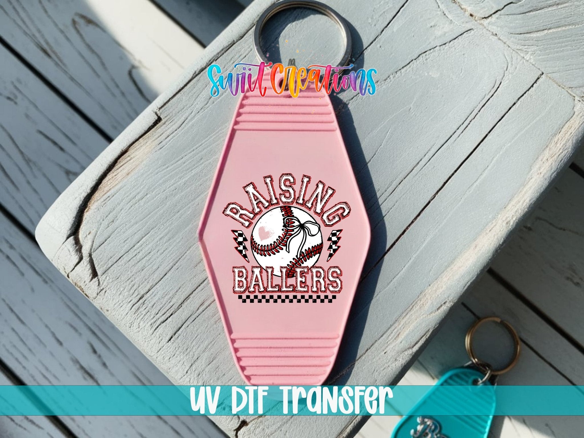 Raising Ballers Baseball Sports Motel Keychain UV DTF Transfer | MK1994 - Swiit Creations