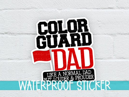 Red Color Guard Dad Sticker - Swiit Creations