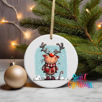 Reindeer Christmas UV DTF Ornament Transfer | O-1257 - Swiit Creations
