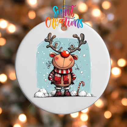 Reindeer Christmas UV DTF Ornament Transfer | O-1257 - Swiit Creations