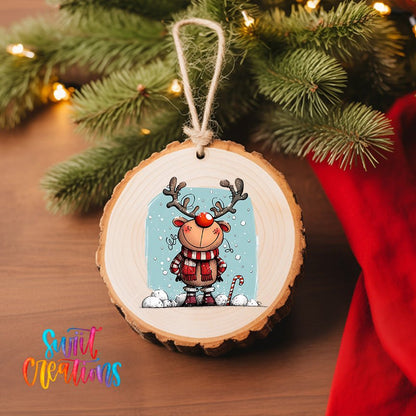 Reindeer Christmas UV DTF Ornament Transfer | O-1257 - Swiit Creations