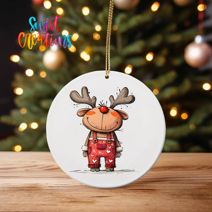 Reindeer Christmas UV DTF Ornament Transfer | O-1262 - Swiit Creations