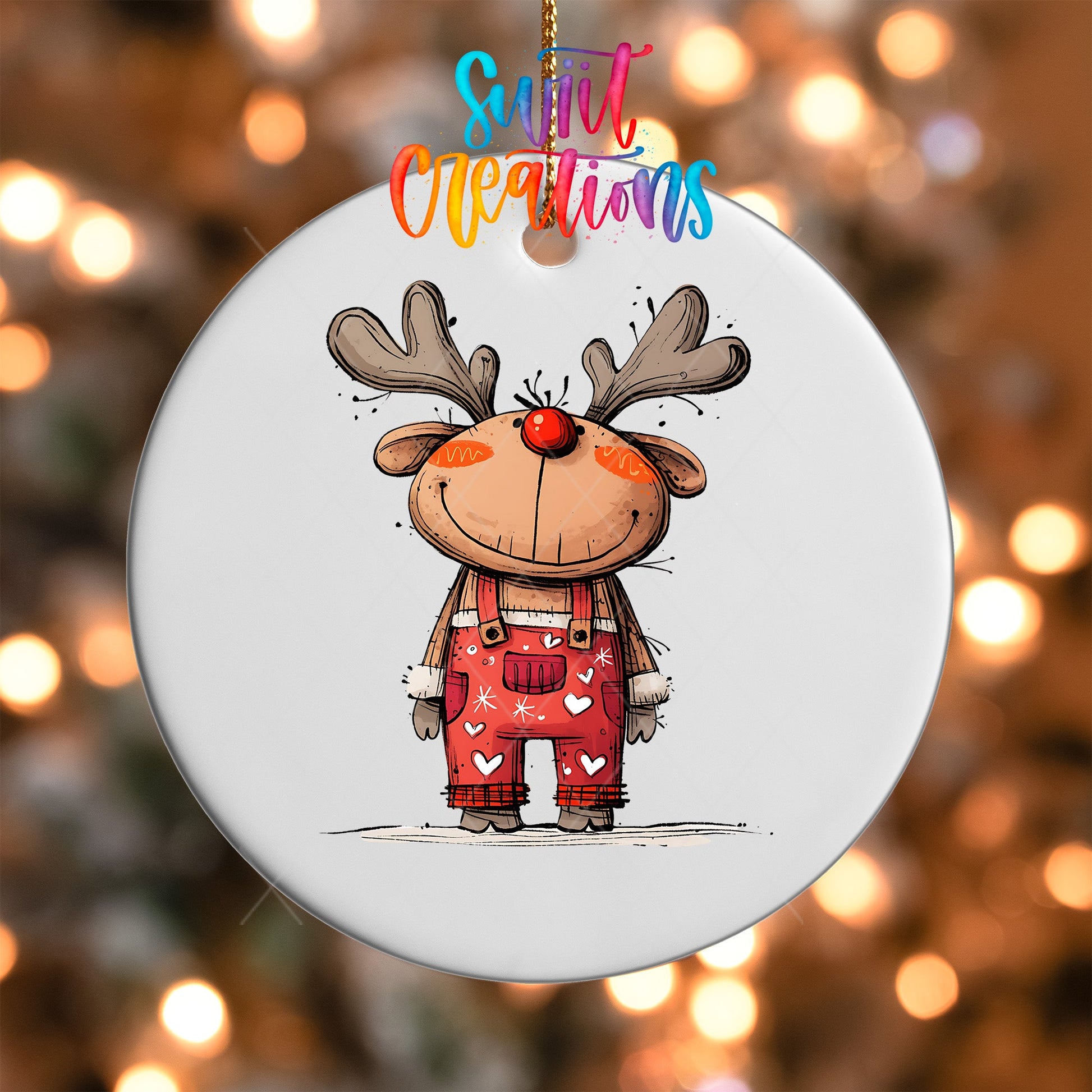 Reindeer Christmas UV DTF Ornament Transfer | O-1262 - Swiit Creations