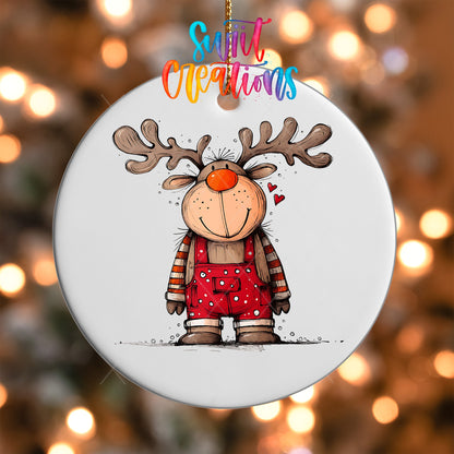 Reindeer Christmas UV DTF Ornament Transfer | O-1265 - Swiit Creations
