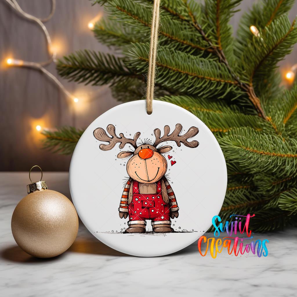 Reindeer Christmas UV DTF Ornament Transfer | O-1265 - Swiit Creations