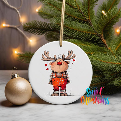 Reindeer Christmas UV DTF Ornament Transfer | O-1266 - Swiit Creations