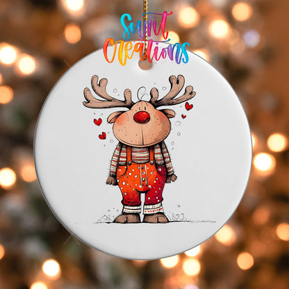 Reindeer Christmas UV DTF Ornament Transfer | O-1266 - Swiit Creations