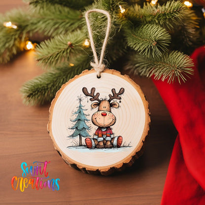 Reindeer Christmas UV DTF Ornament Transfer | O-1268 - Swiit Creations