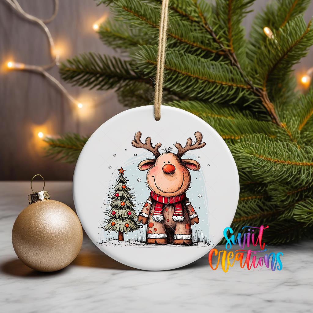 Reindeer Christmas UV DTF Ornament Transfer | O-1270 - Swiit Creations
